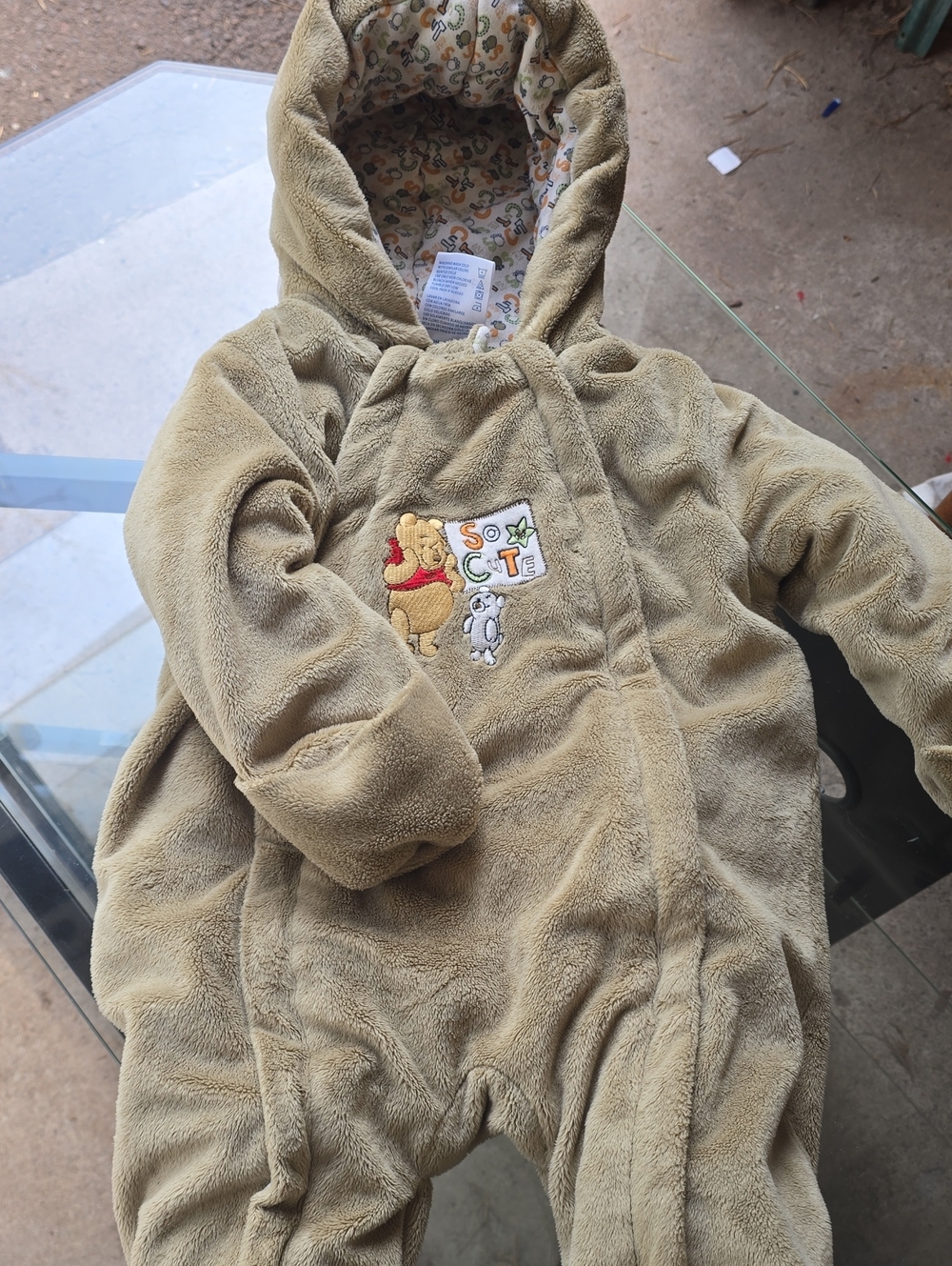 Disney Winnie the Pooh Plush Hooded Snowsuit - Tan